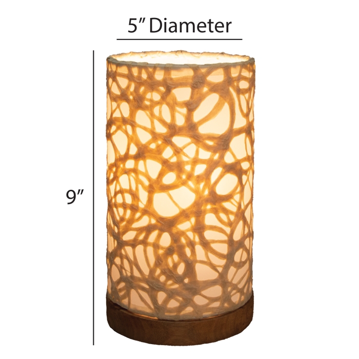 Mini Paper Cylinder Table Lamp Swirl Natural <br>(Item # 646 d) - Image 3