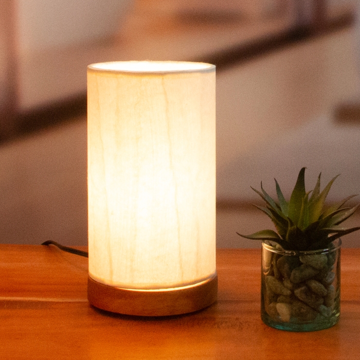 Mini Paper Cylinder Table Lamp Glacier Natural <br>(Item # 646 g) - Image 6