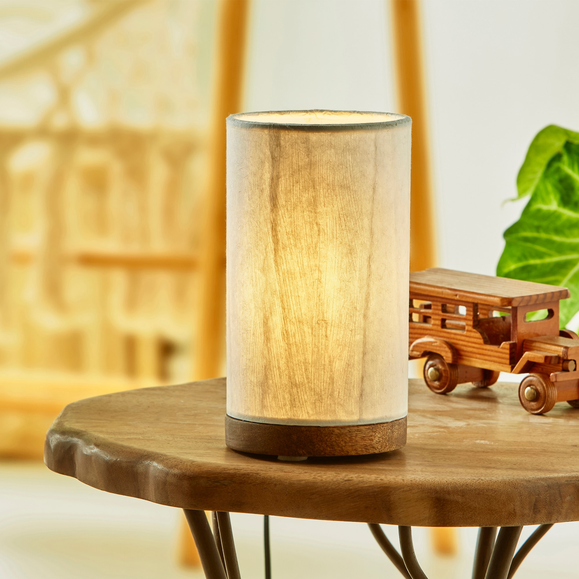 Mini Paper Cylinder Table Lamp Glacier Natural <br>(Item # 646 g) - Image 5