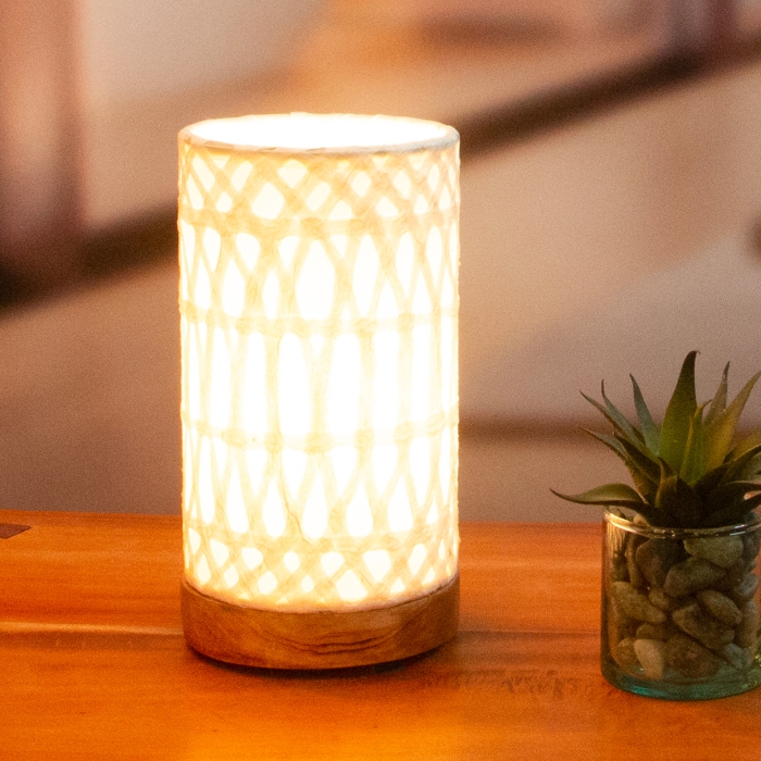 Mini Paper Cylinder Table Lamp Arches Natural <br>(Item # 646 i) - Image 5