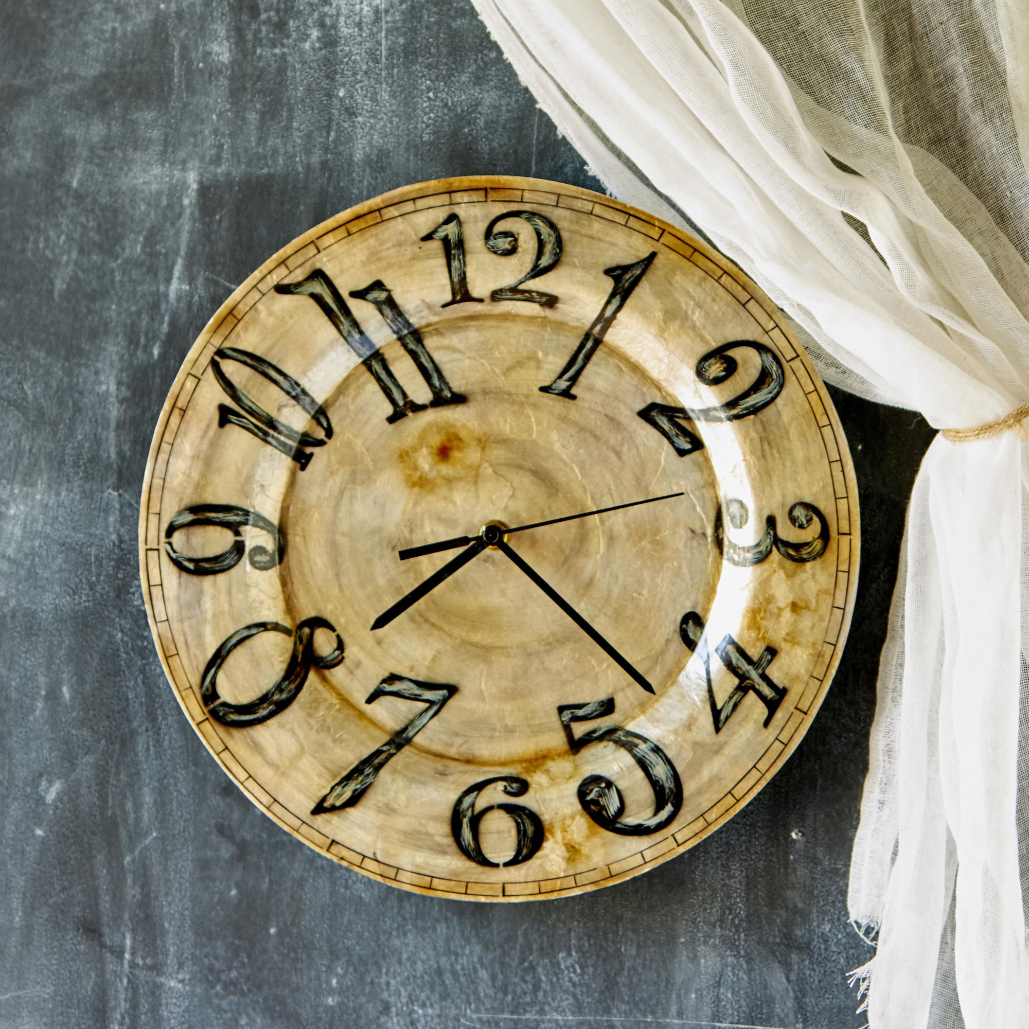 Clock Wall Decor Pearl With Black Numbers (Case of 4) (m1502 c4) - Image 4