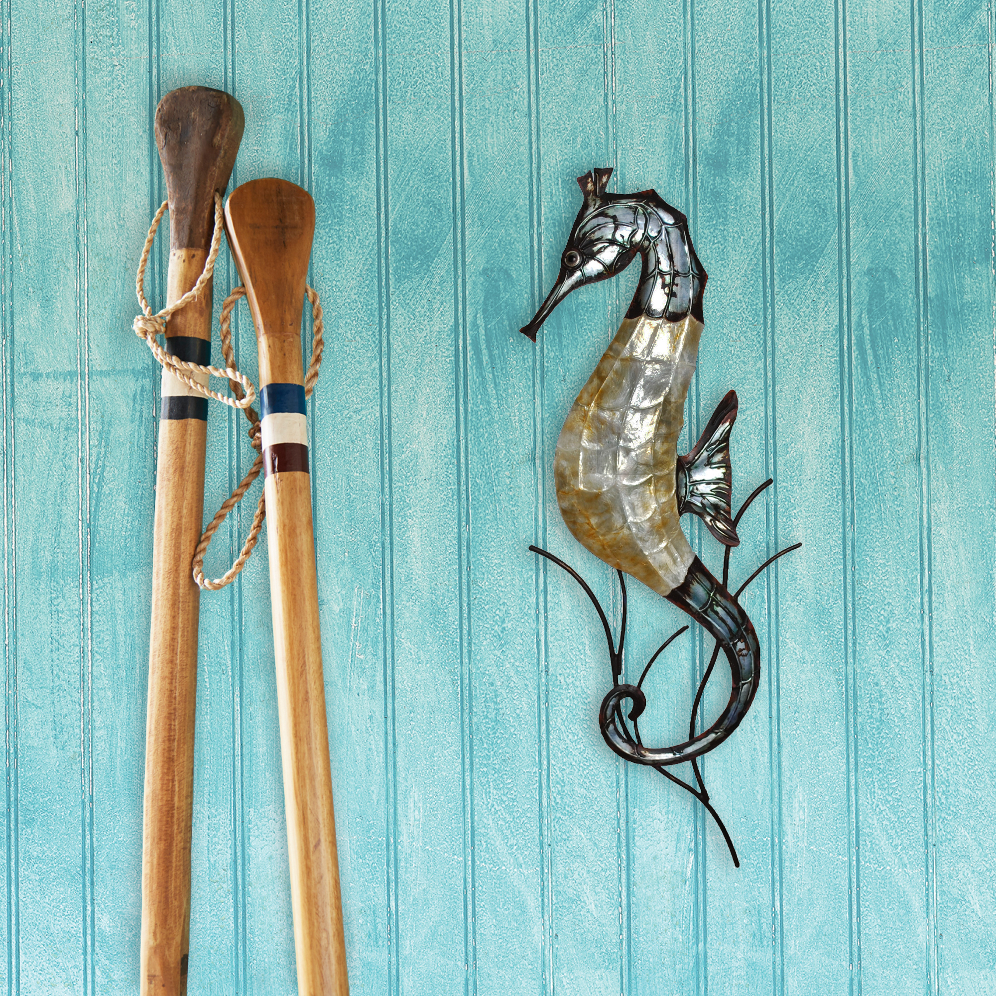 Seahorse Wall Decor Gray And Pearl <br>(Item # m8047) - Image 3