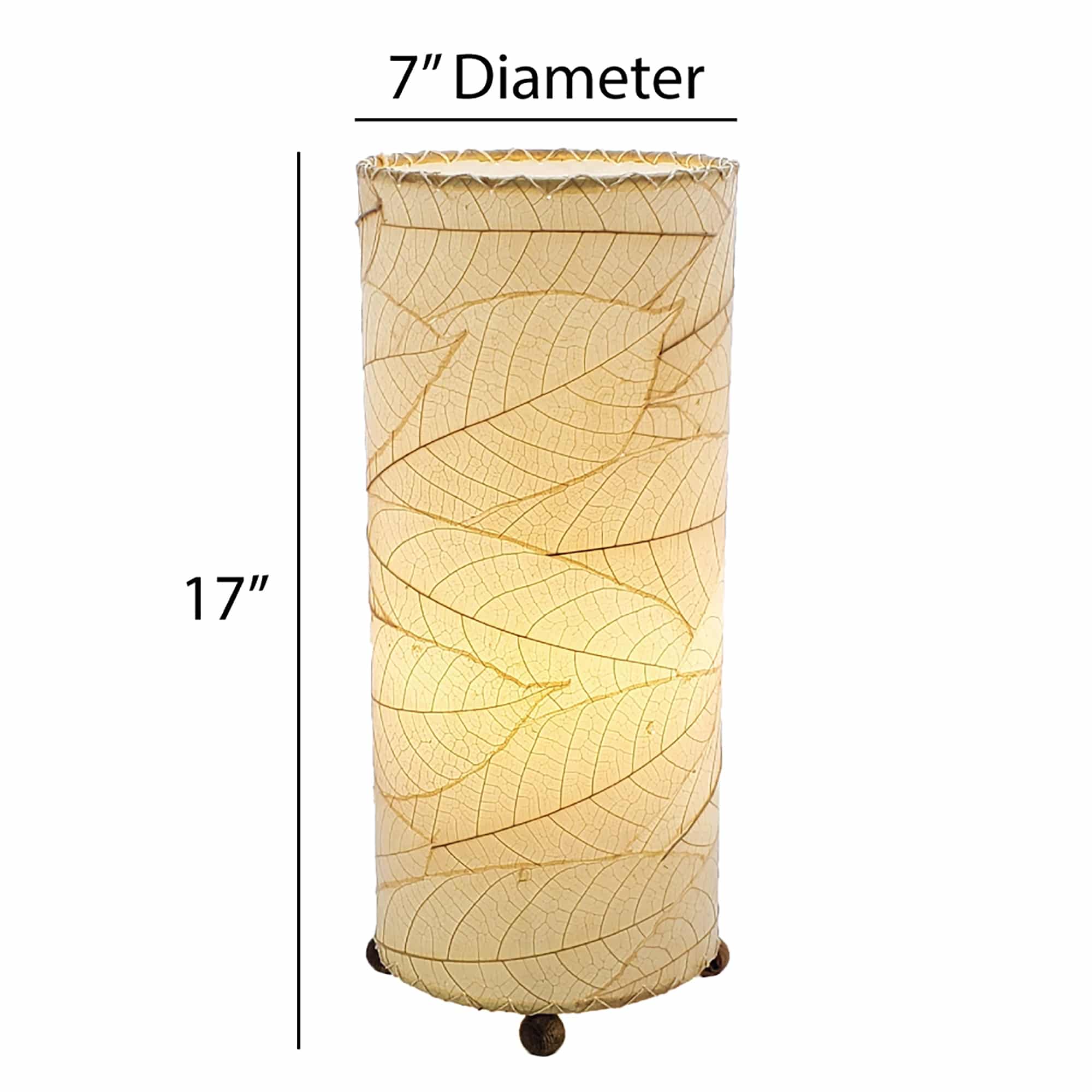 Cocoa Leaf Cylinder Table Lamp Natural <br>(Item # 615 t n) - Image 3