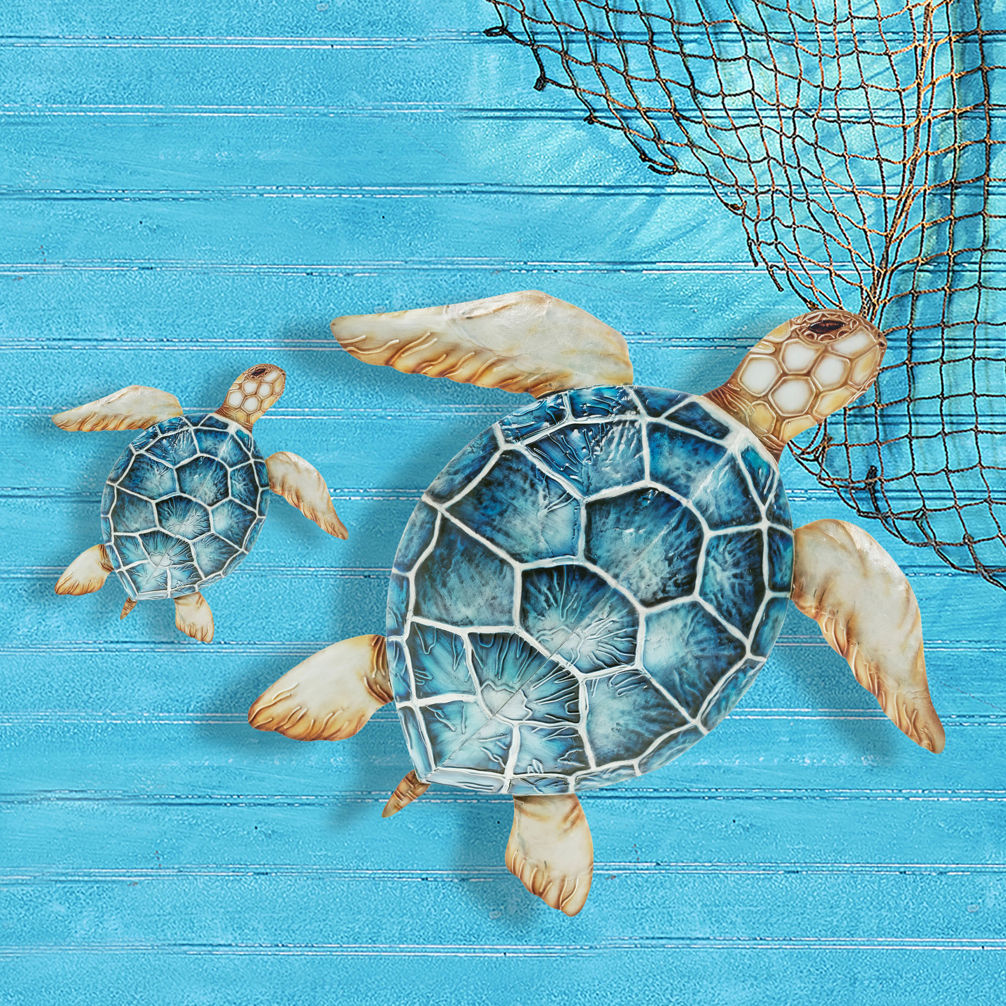 Sea Turtle Small Wall Decor Blue <br>(Item # m8059) - Image 4