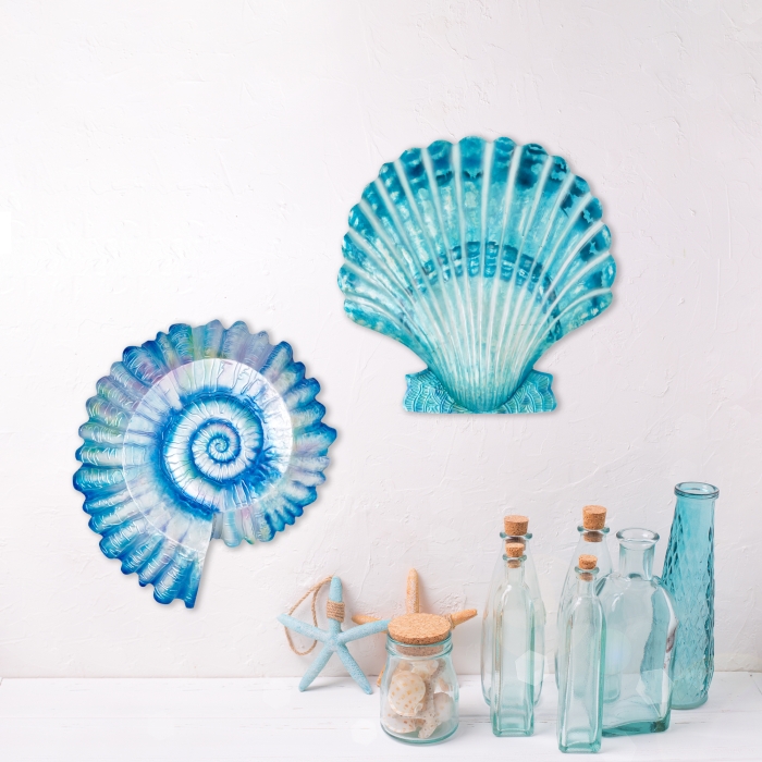 Spiral Shell Wall Decor Sea Blue <br>(Item # m8300 sb) - Image 4
