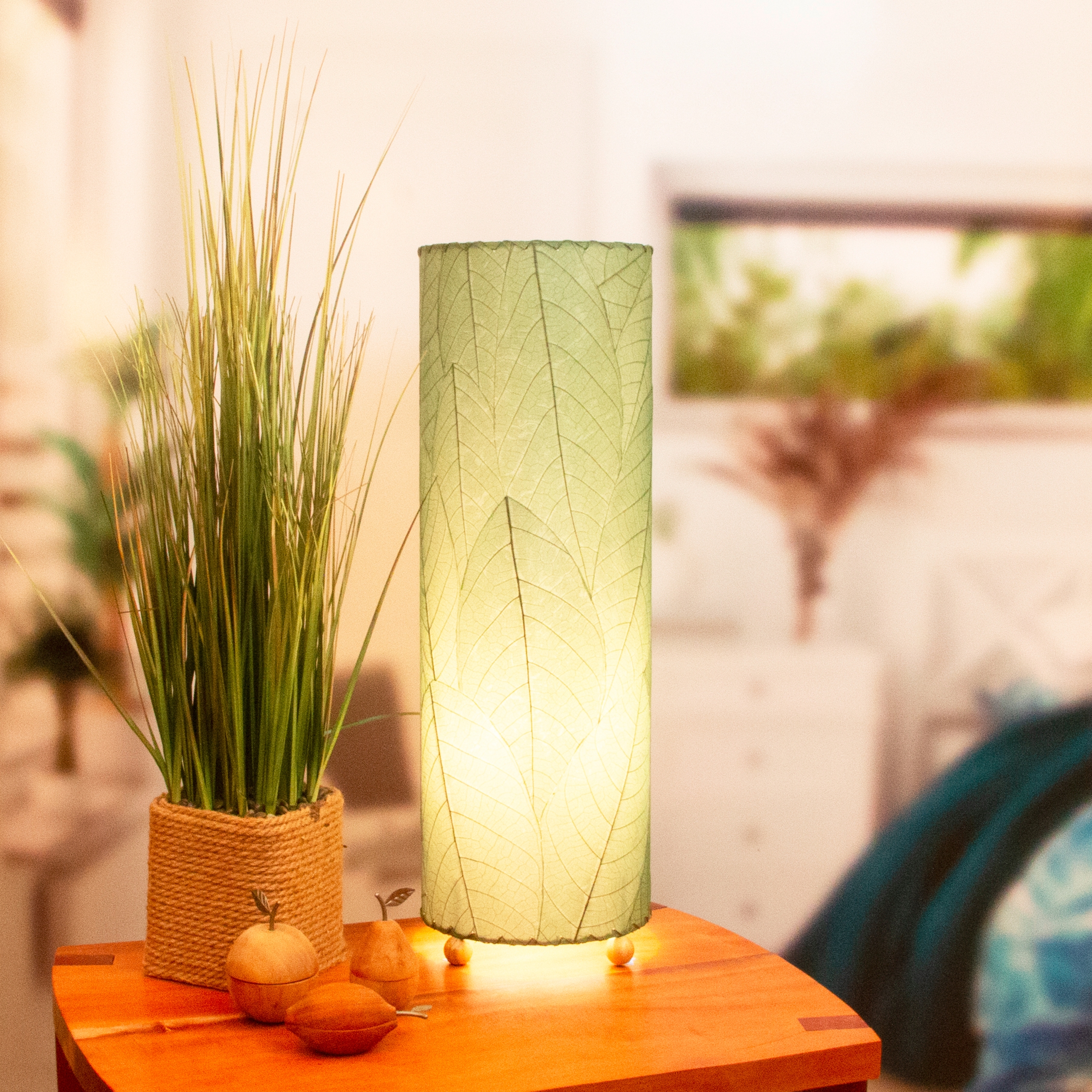 307-t-g-lifestyle-scaled-1.jpg 24 Inch Cocoa Leaf Cylinder Table Lamp