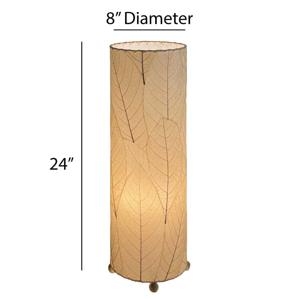 24 Inch Cocoa Leaf Cylinder Table Lamp Natural <br>(Item # 307 t n) - Image 3