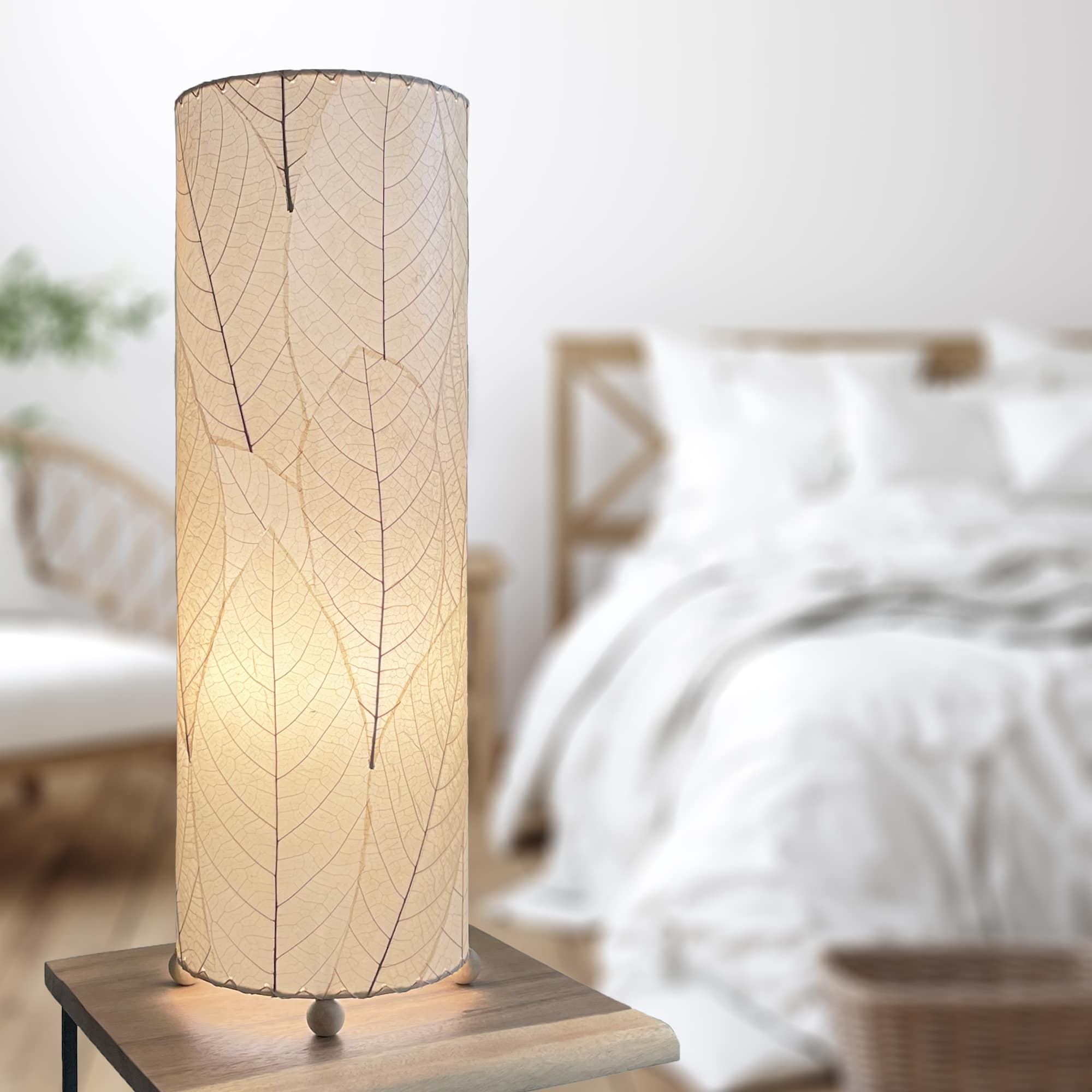 24 Inch Cocoa Leaf Cylinder Table Lamp Natural <br>(Item # 307 t n) - Image 5