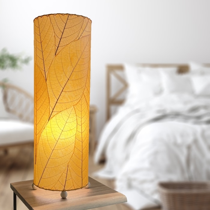 24 Inch Cocoa Leaf Cylinder Table Lamp Orange <br>(Item # 307 t o) - Image 5