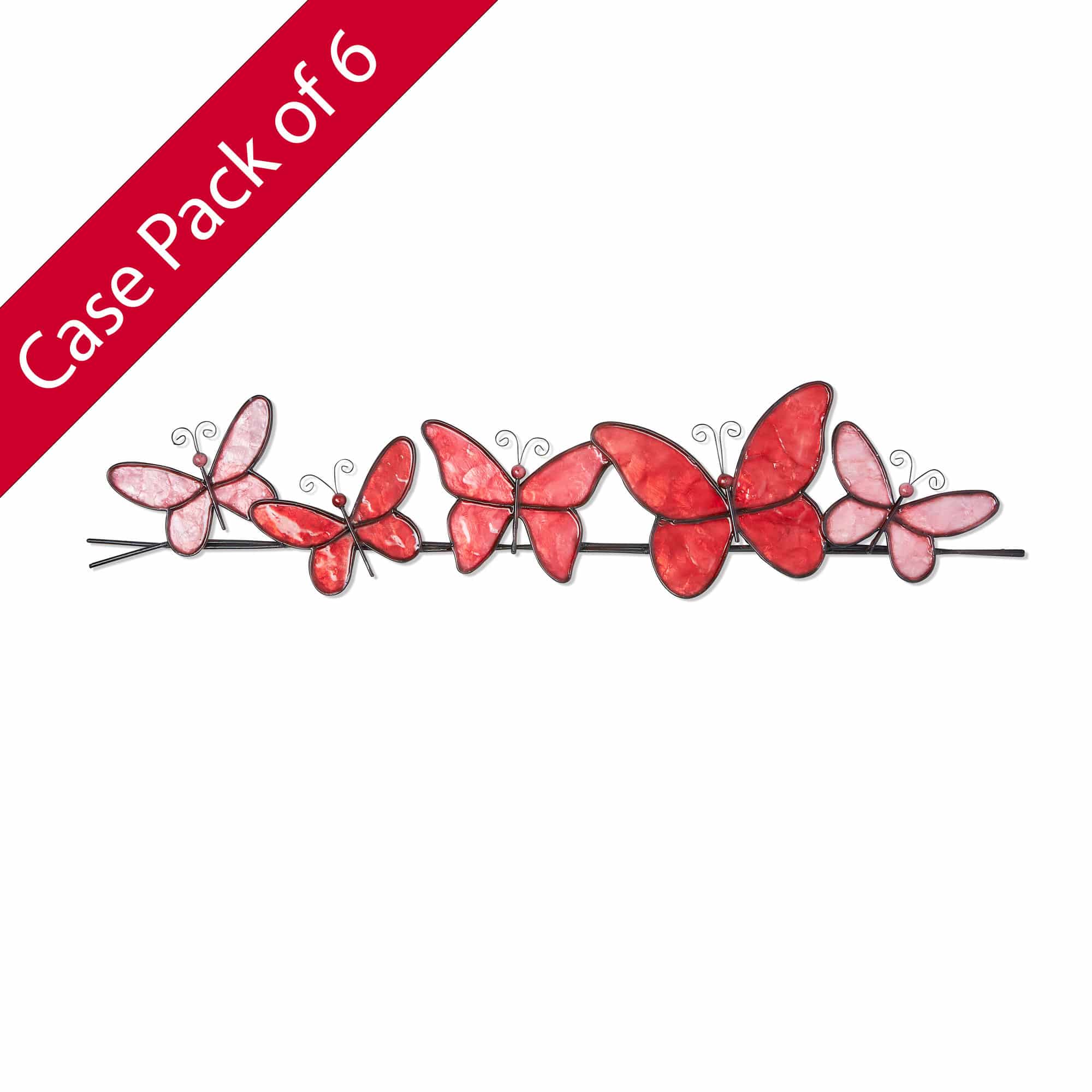 Butterflies On A Wire Wall Decor Red (Case of 6) (m2020 r c6)