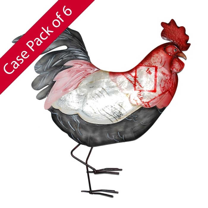 Rooster Wall Decor Red White And Blue (Case of 6) (m7009 c6)
