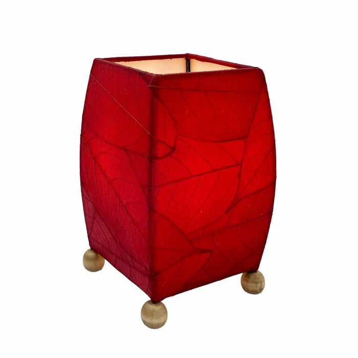 Mini Square Cocoa Leaf Table Lamp Red <br>(Item # 377 r) - Image 4