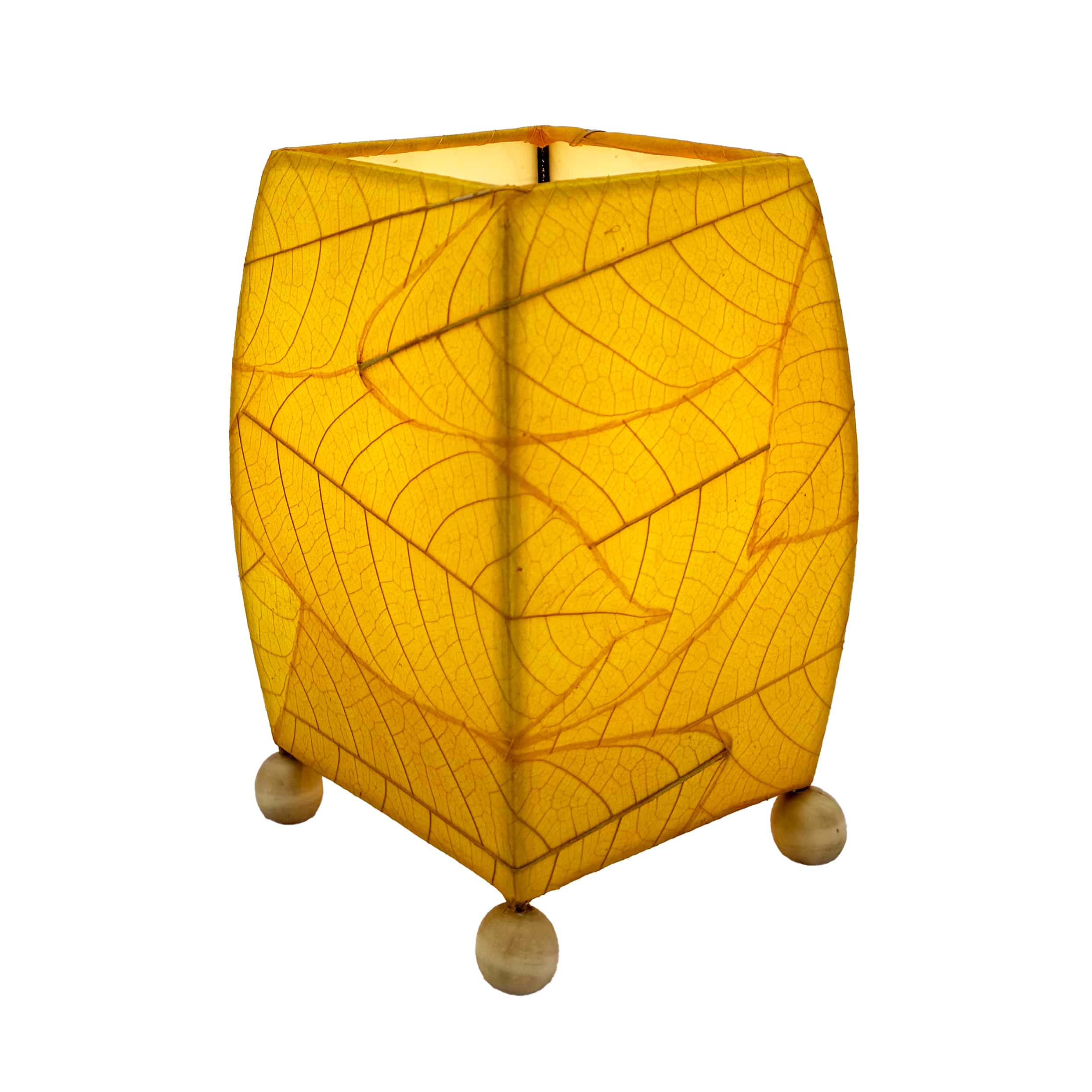 Mini Square Cocoa Leaf Table Lamp Yellow <br>(Item # 377 y) - Image 4