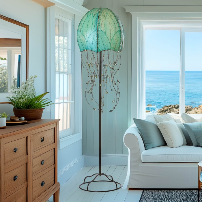 Jellyfish Large Floor Lamp Sea Blue <br>(Item # 399 sb) - Image 2