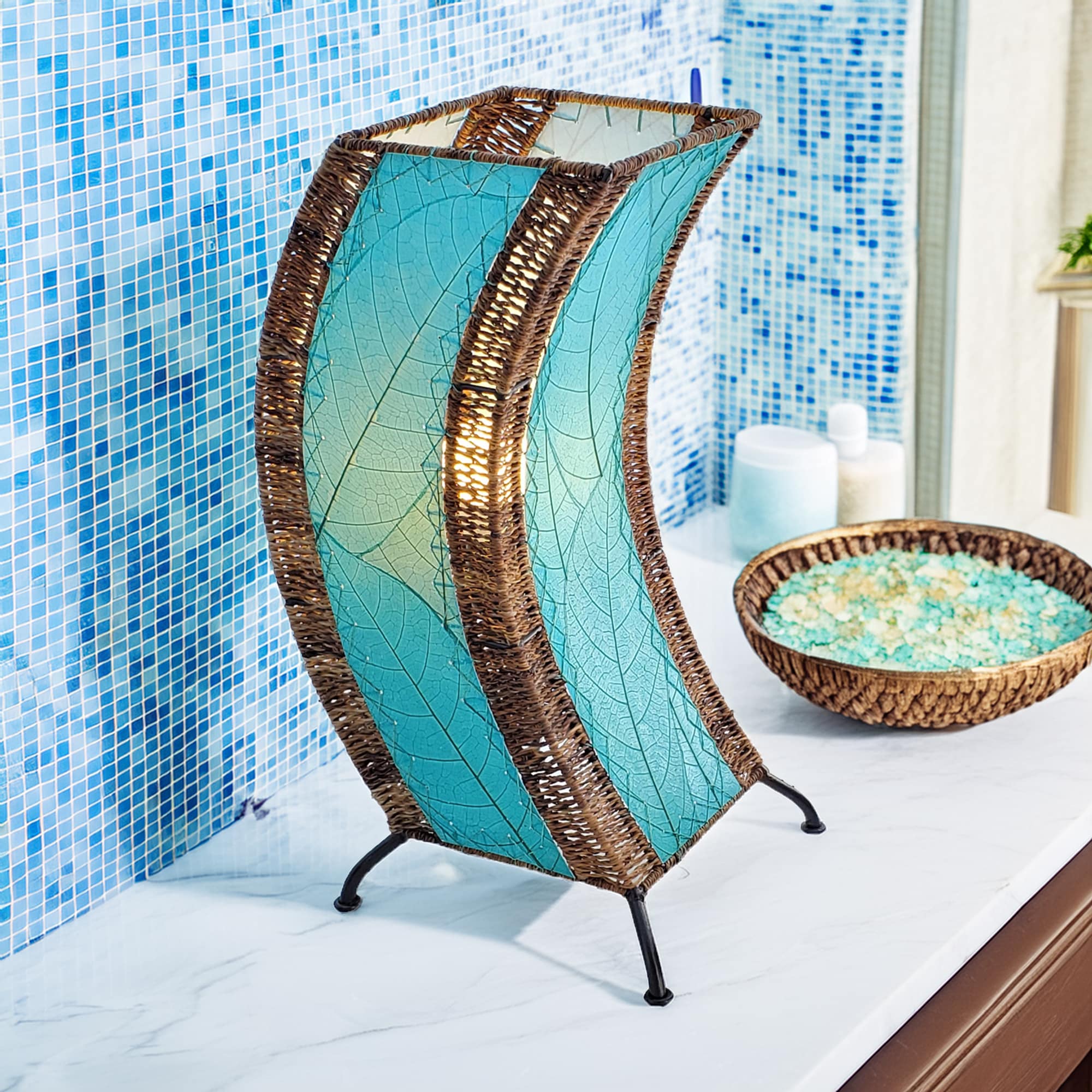 C Shape Table Lamp Sea Blue <br>(Item # 566 sb) - Image 2