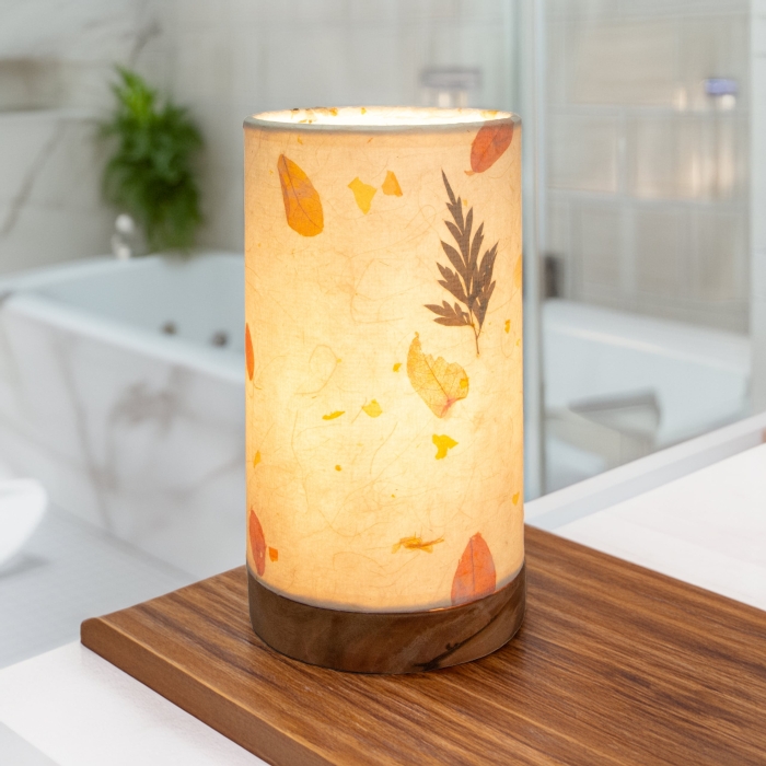 Mini Paper Cylinder Table Lamp Fern Natural <br>(Item # 646 b) - Image 2