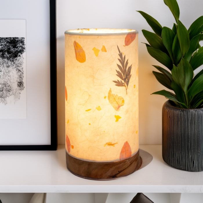 Mini Paper Cylinder Table Lamp Fern Natural <br>(Item # 646 b)