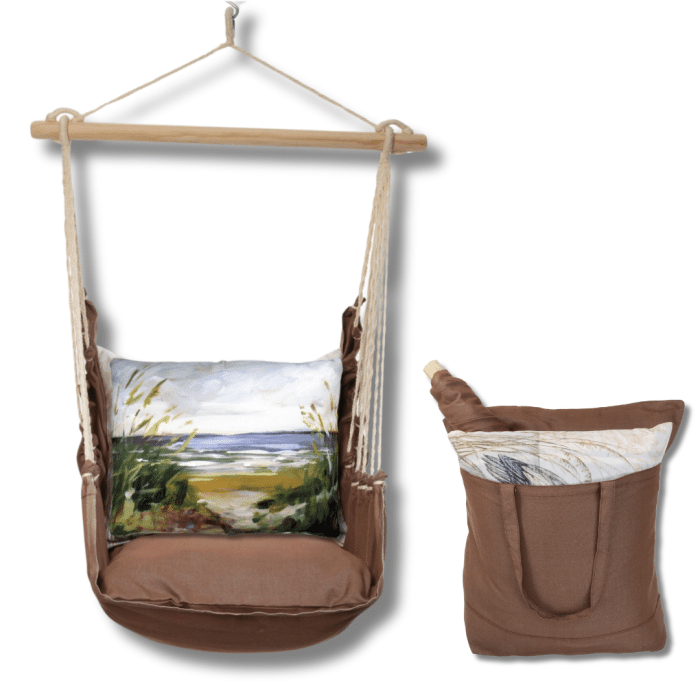 Swing Set 4 piece - Chocolate Solid w/ Beach Path <br>(Item # chsw405-sp) - Image 2