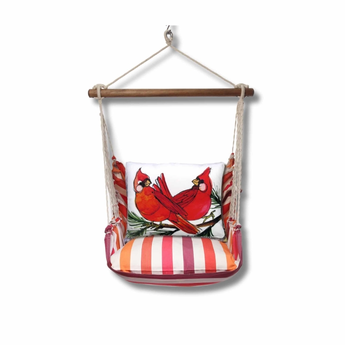 Swing Set 4 piece - Cristina Stripe w/ Cardinal Pair <br>(Item # crrr464-sp) - Image 3
