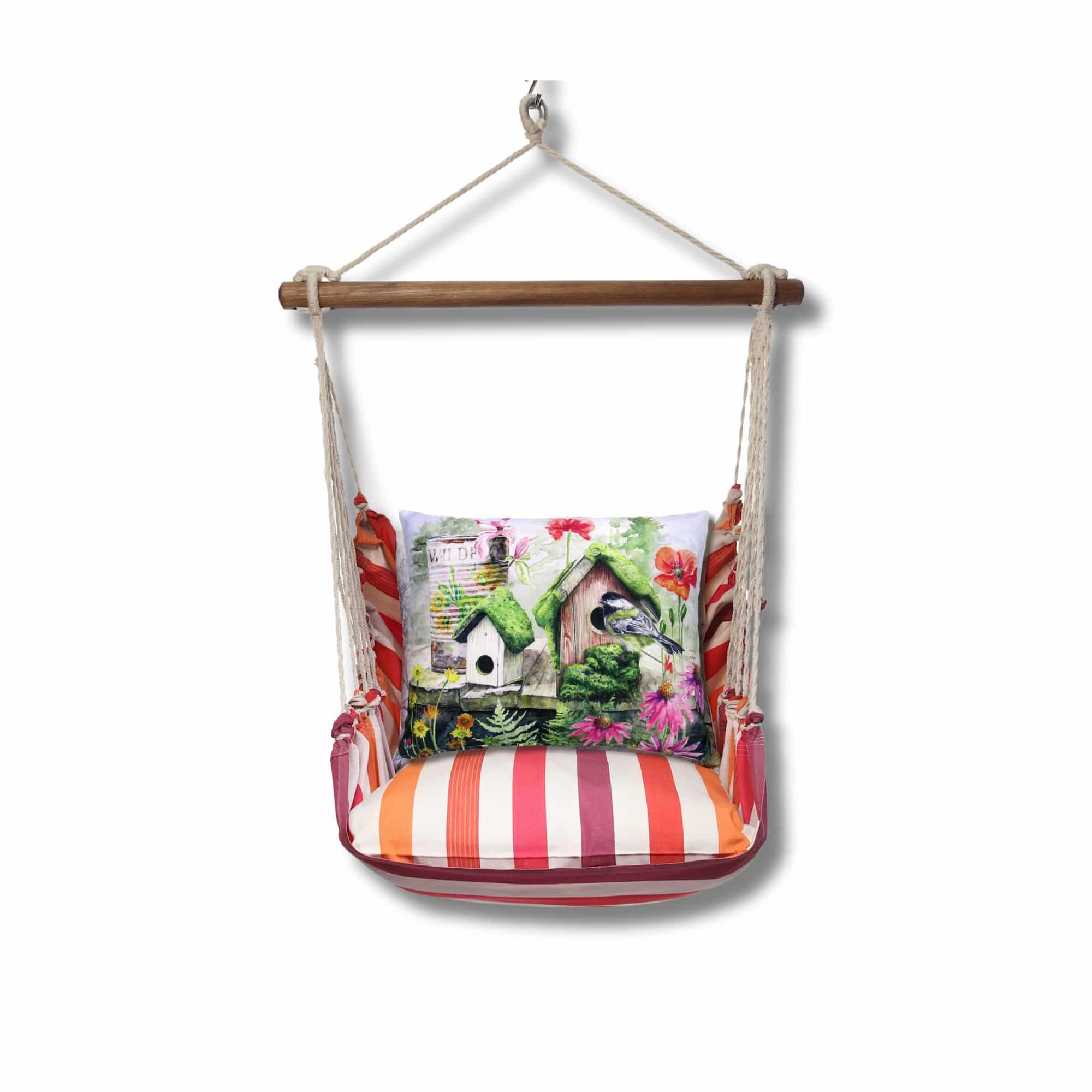 Swing Set 4 piece - Cristina Stripe w/ Garden Birdhouses <br>(Item # crtc461-sp) - Image 3