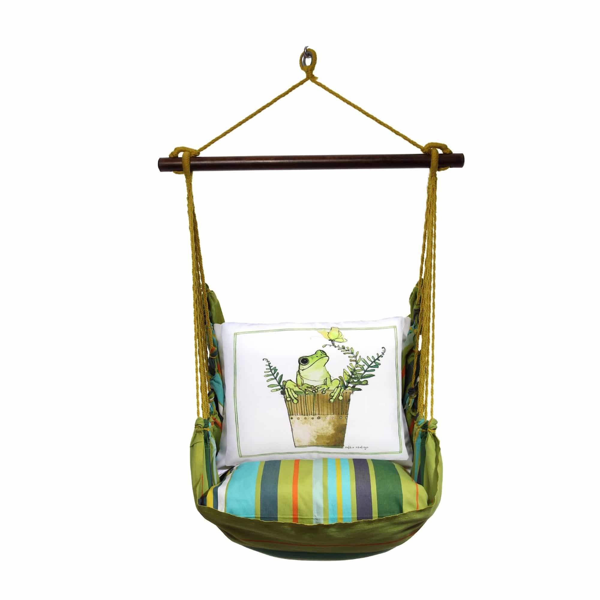 Swing Set 4 piece - Citrus Stripe w/ Frog in Pot <br>(Item # ctrr465-sp) - Image 3