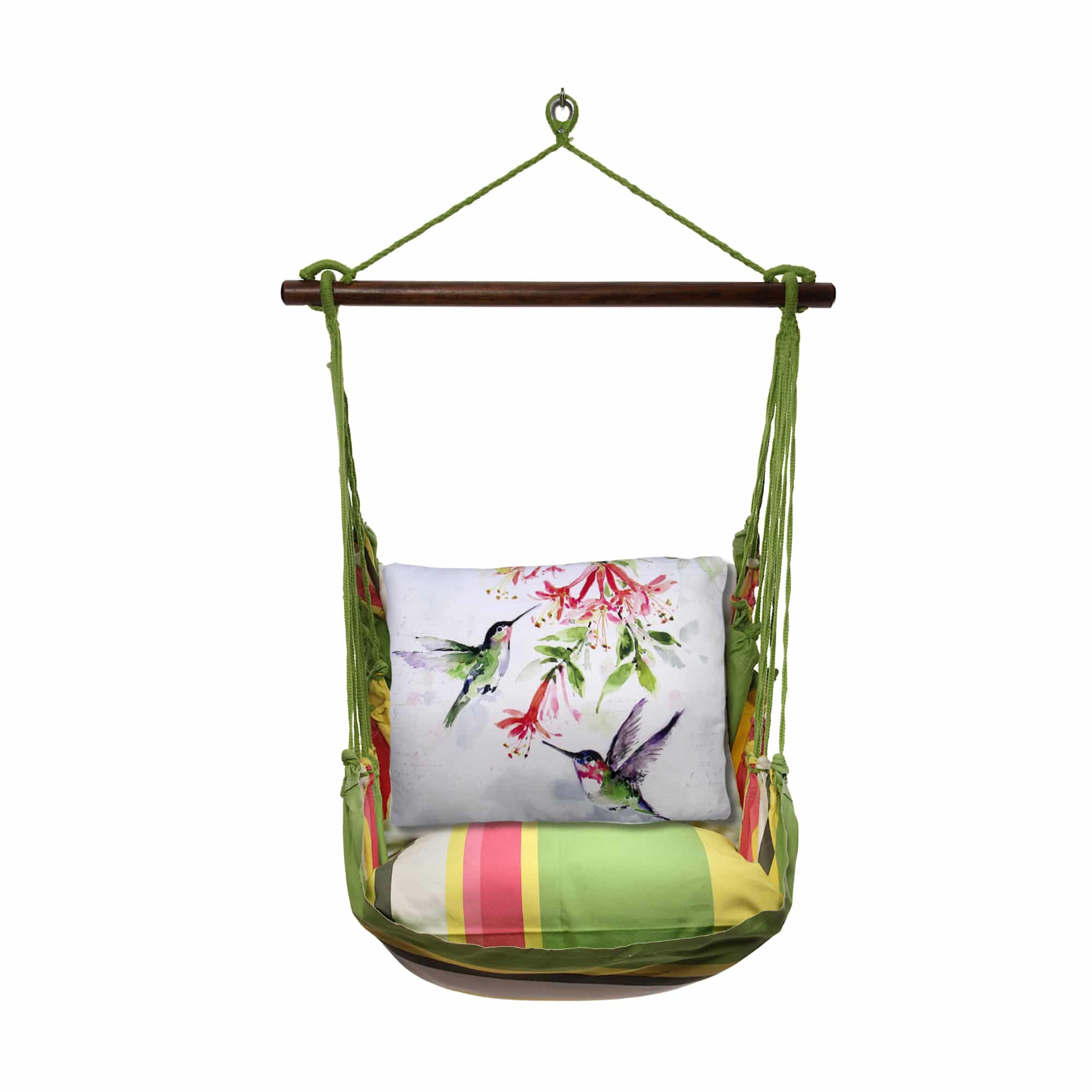 Swing Set 4 piece - Fresh Lime Stripe w/ 2 Hummers w/Hanging Plant <br>(Item # flsw307-sp) - Image 3