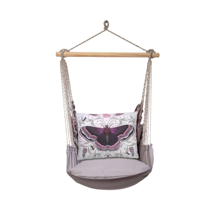 Swing Set 4 piece - Gray Solid w/ Mauve Butterfly <br>(Item # grnt461-sp) - Image 3