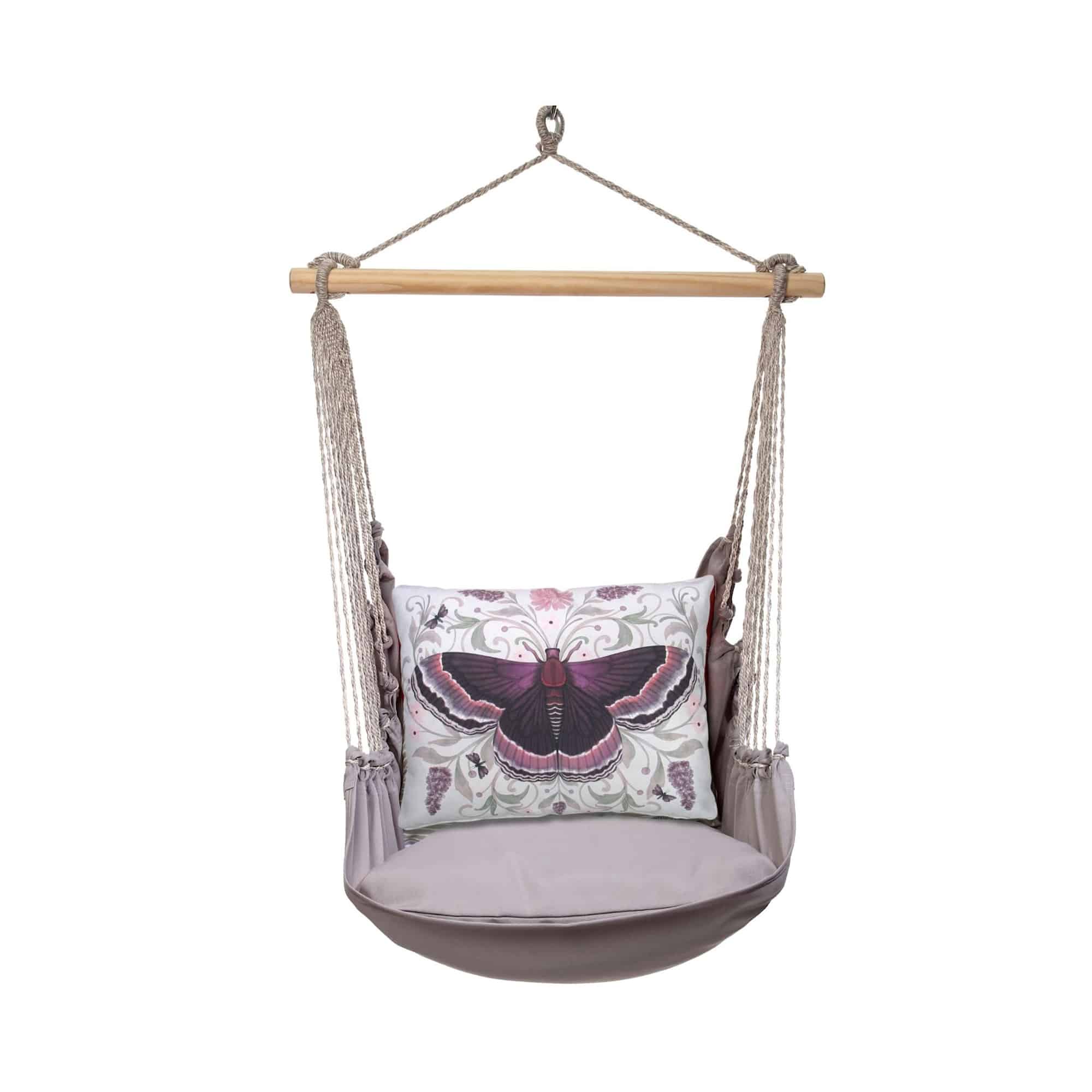 Swing Set 4 piece - Gray Solid w/ Mauve Butterfly <br>(Item # grnt461-sp) - Image 3