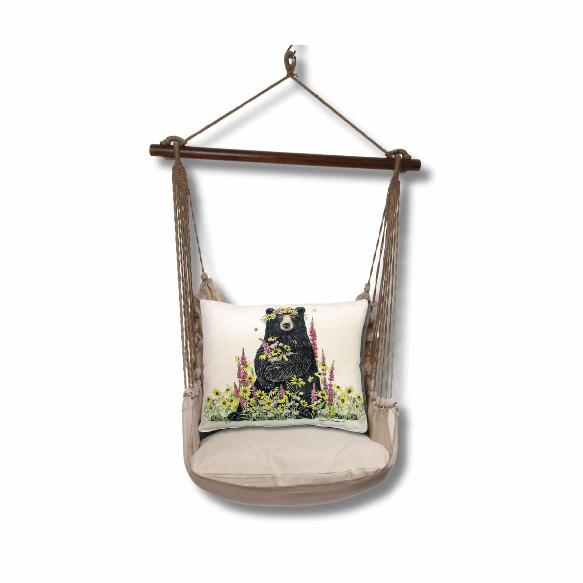 Swing Set 4 piece - Latte Solid w/ Wildflower Bear <br>(Item # ltmlt461-sp) - Image 3