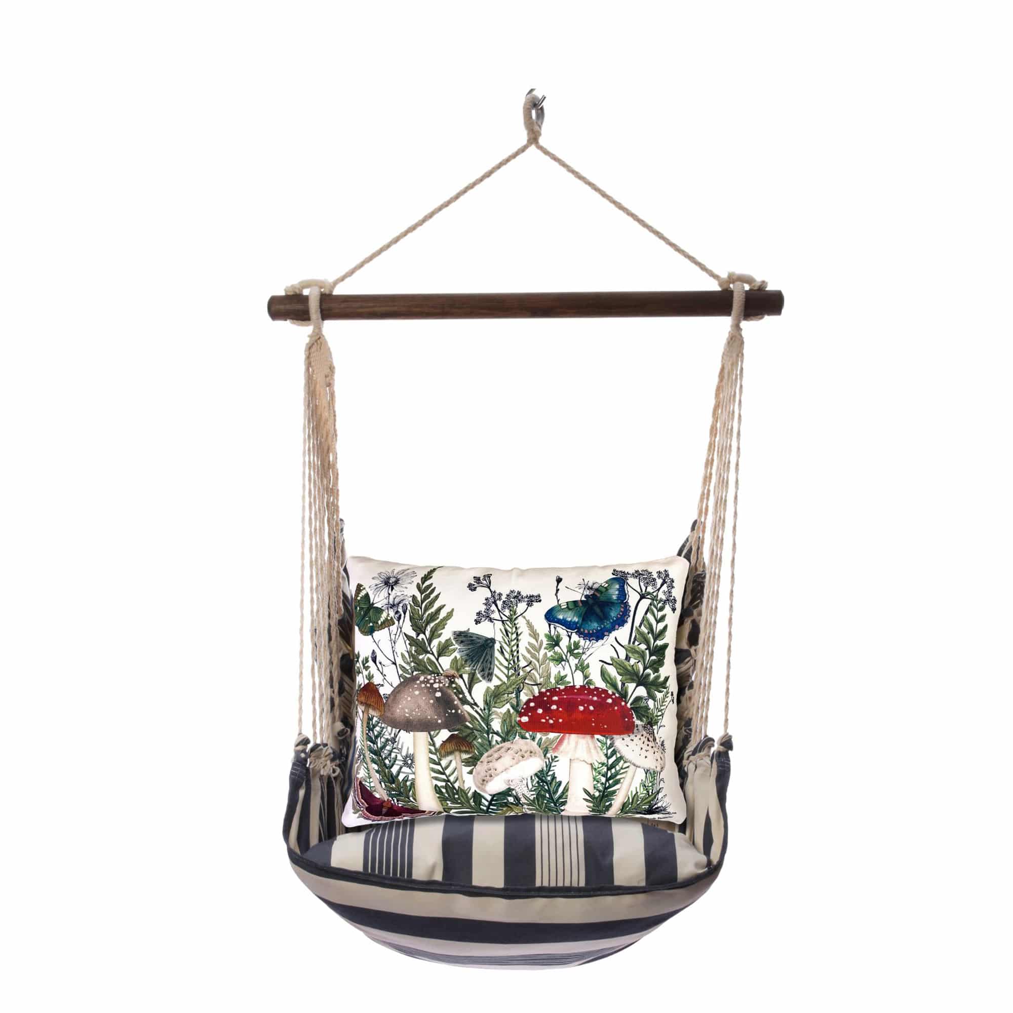 Swing Set 4 piece - Marina Stripe w/ Botanical Mushrooms 1 <br>(Item # mant402-sp) - Image 3