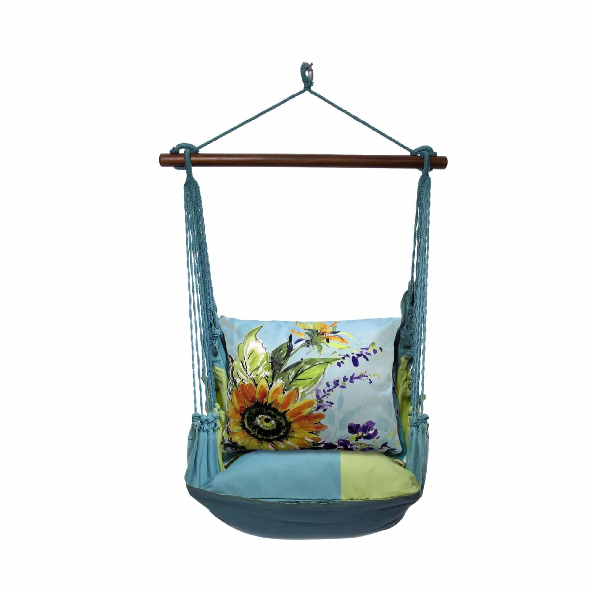 Swing Set 4 piece - Meadow Mist Stripe w/ Sunflowers on Teal 2 <br>(Item # mmsw304-sp) - Image 3