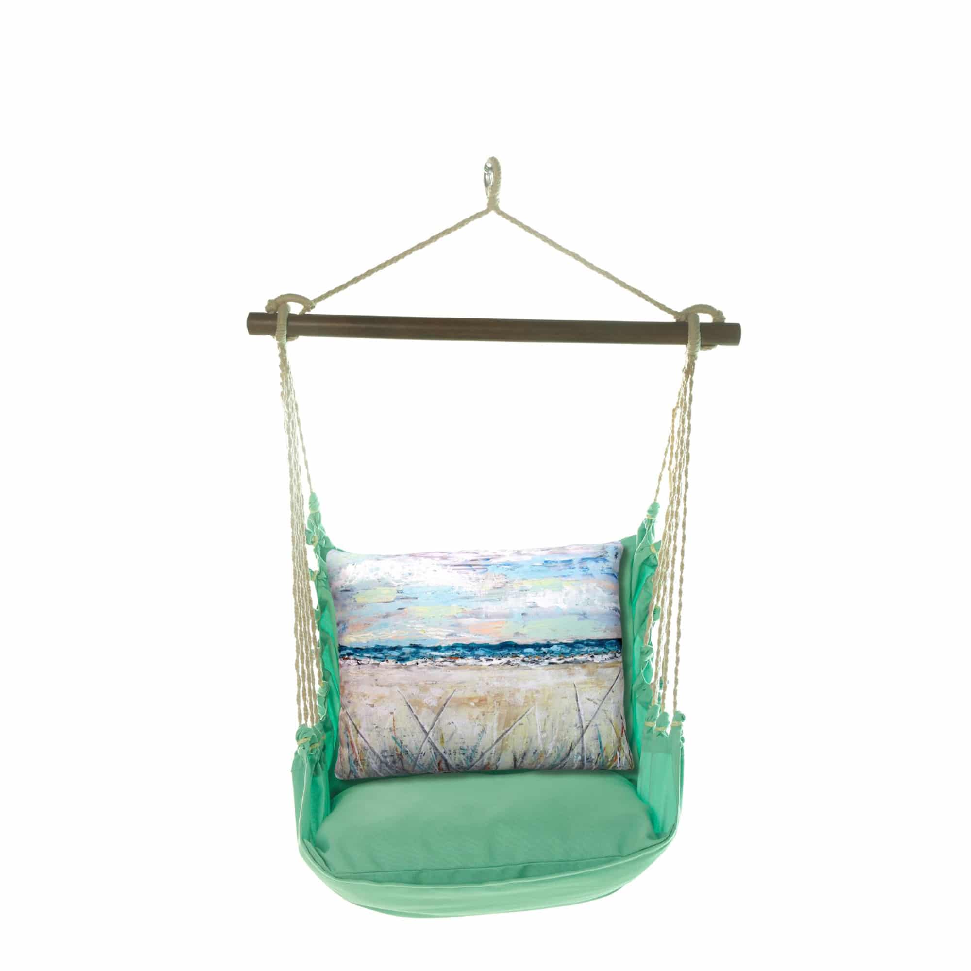 Swing Set 4 piece - Seafoam Green Solid w/ Coastal Landscape 2 <br>(Item # sfls202-sp) - Image 3
