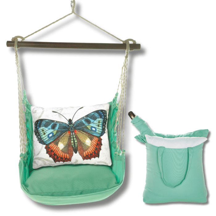 Swing Set 4 piece - Seafoam Green Solid w/ Butterfly M2 <br>(Item # sfsn302-sp) - Image 2
