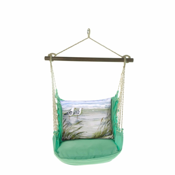 Swing Set 4 piece - Seafoam Green Solid w/ Seagulls <br>(Item # sfsw463-sp) - Image 3