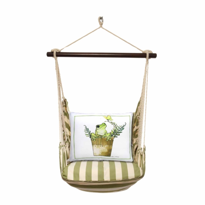 Swing Set 4 piece - Summer Palms Stripe w/ Frog in Pot <br>(Item # sprr465-sp) - Image 3