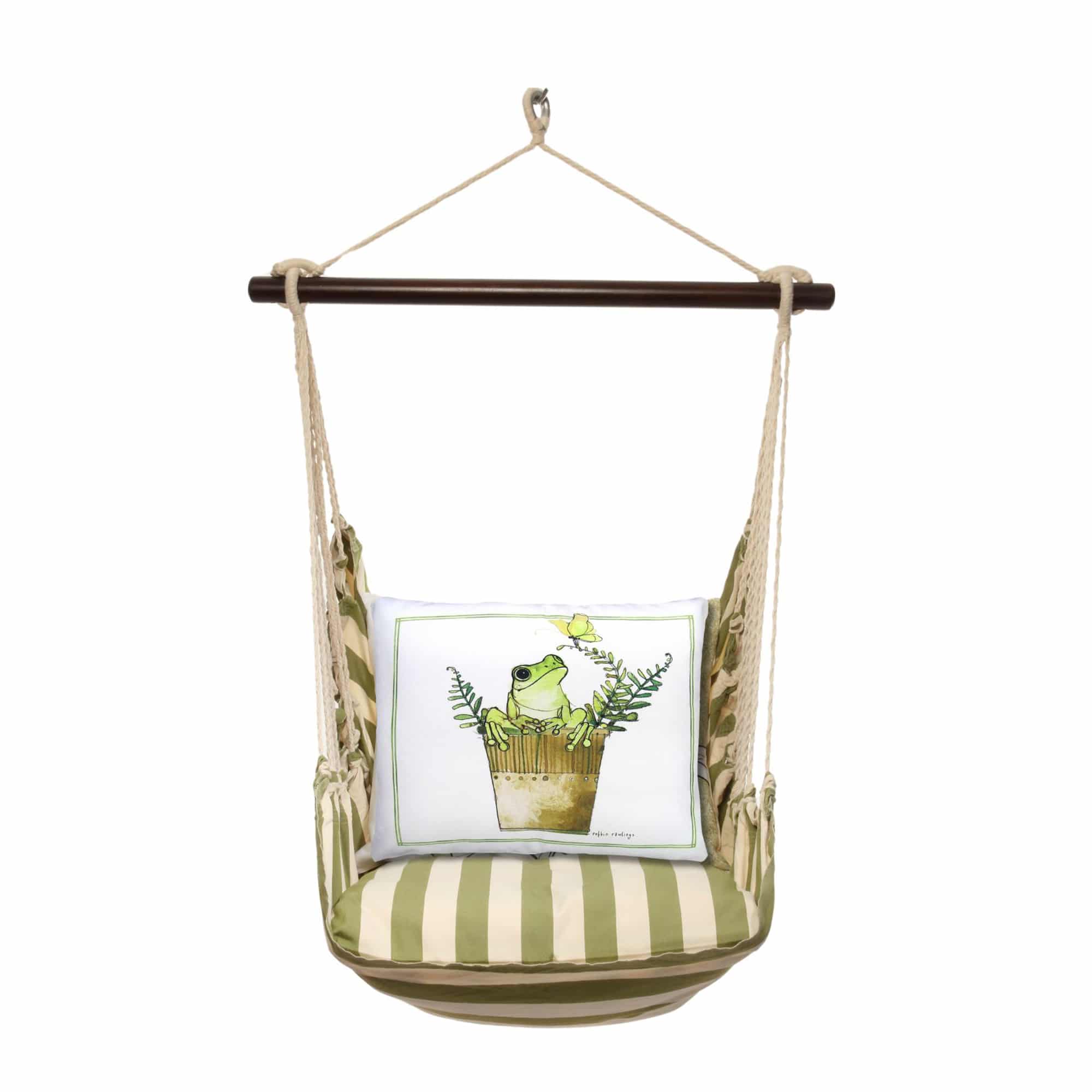 Swing Set 4 piece - Summer Palms Stripe w/ Frog in Pot <br>(Item # sprr465-sp) - Image 3