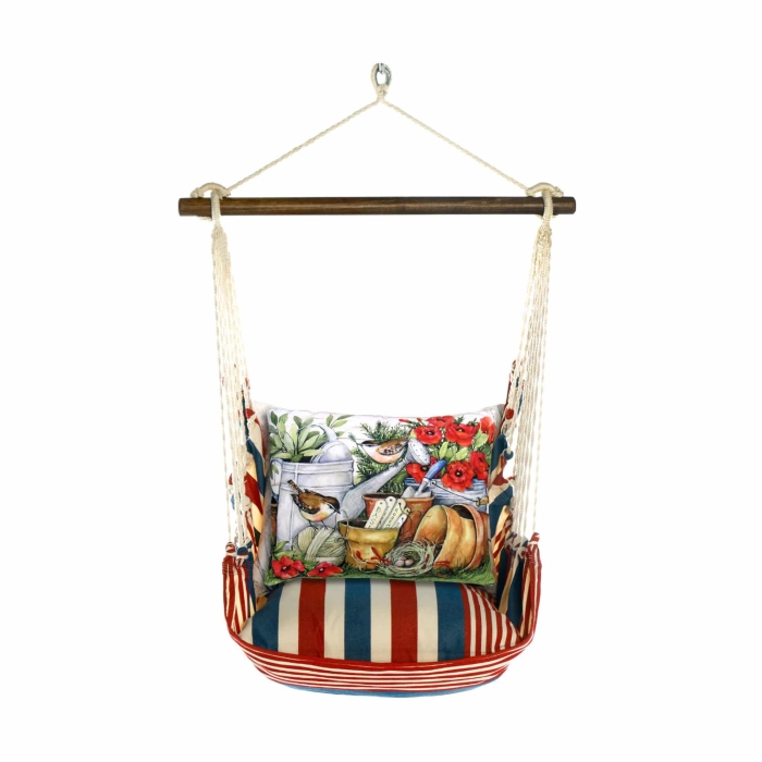 Swing Set 4 piece - Stars & Stripes w/ Watering Can & Flower Pots <br>(Item # sssw468-sp) - Image 3