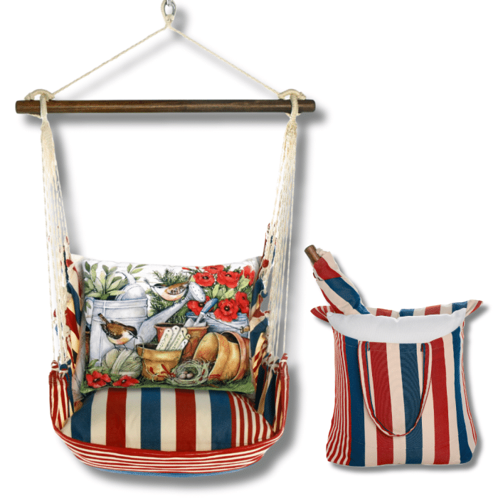 Swing Set 4 piece - Stars & Stripes w/ Watering Can & Flower Pots <br>(Item # sssw468-sp) - Image 2