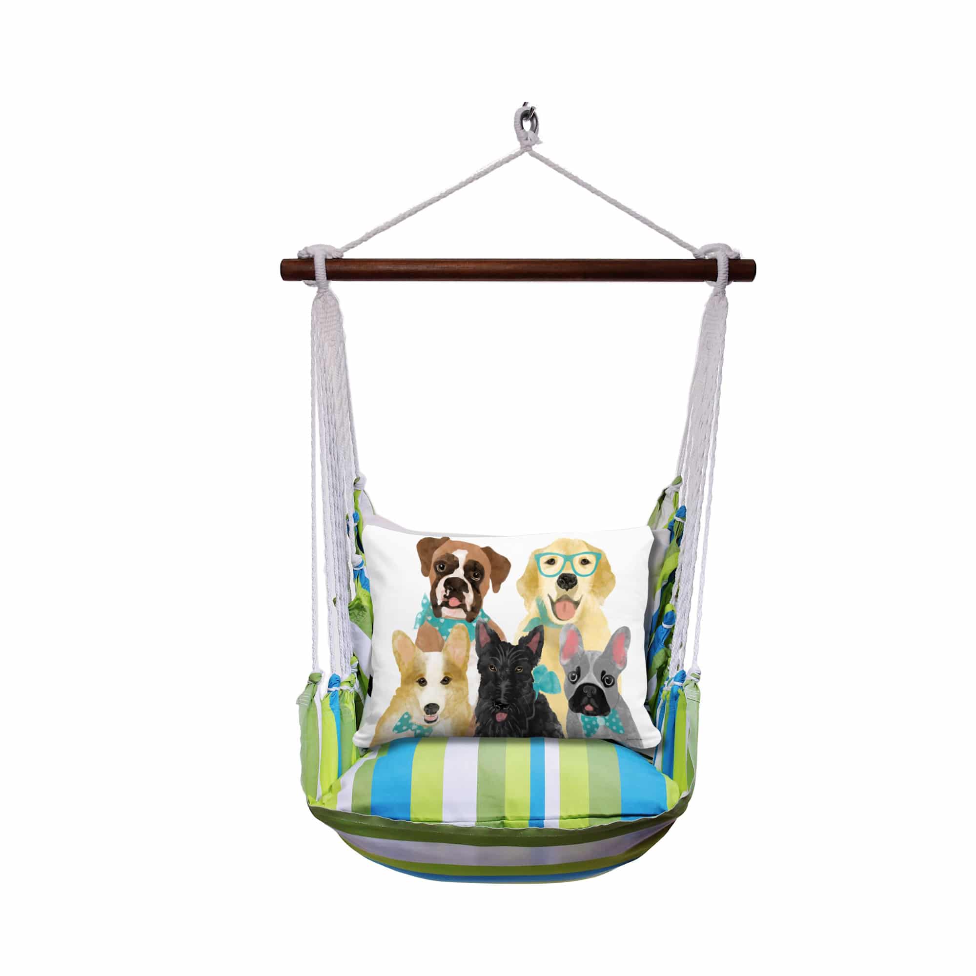 Swing Set 4 piece - Beach Boulevard Stripe w/ Dog Portrait <br>(Item # sws-bb-jm2507) - Image 3