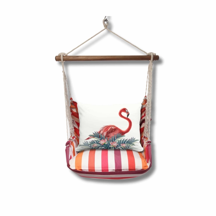 Swing Set 4 piece - Cristina Stripe w/ Vivid Flamingo Pink <br>(Item # sws-cr-gd2501) - Image 3
