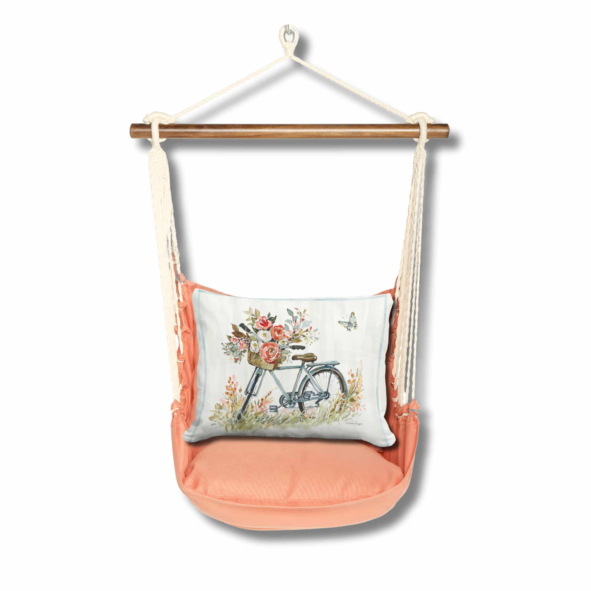 Swing Set 4 piece - Living Coral w/ Bike with Flower Basket <br>(Item # sws-lc-sw2502) - Image 3