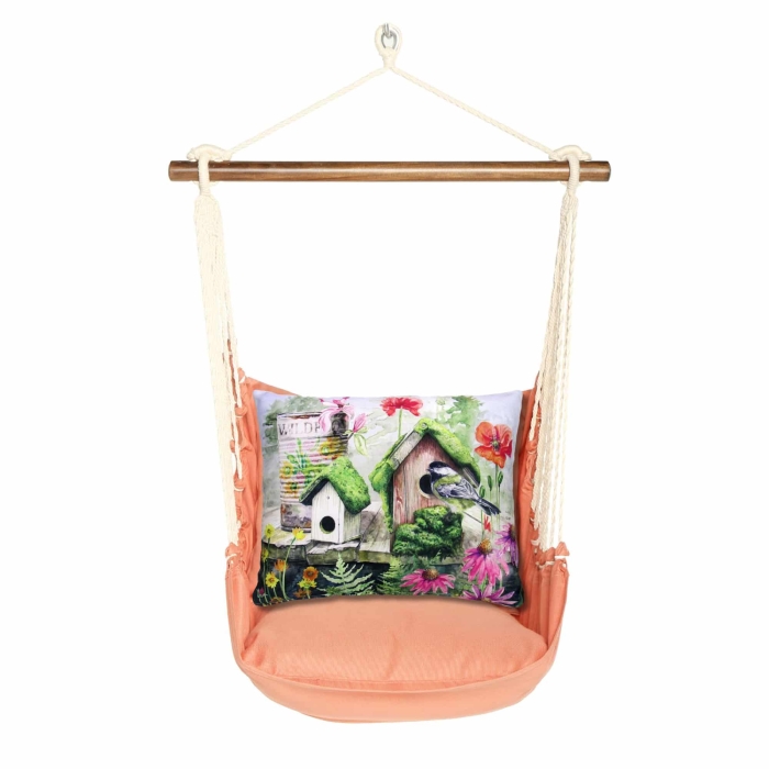 Swing Set 4 piece - Living Coral w/ Garden Birdhouses <br>(Item # sws-lc-tc461) - Image 3
