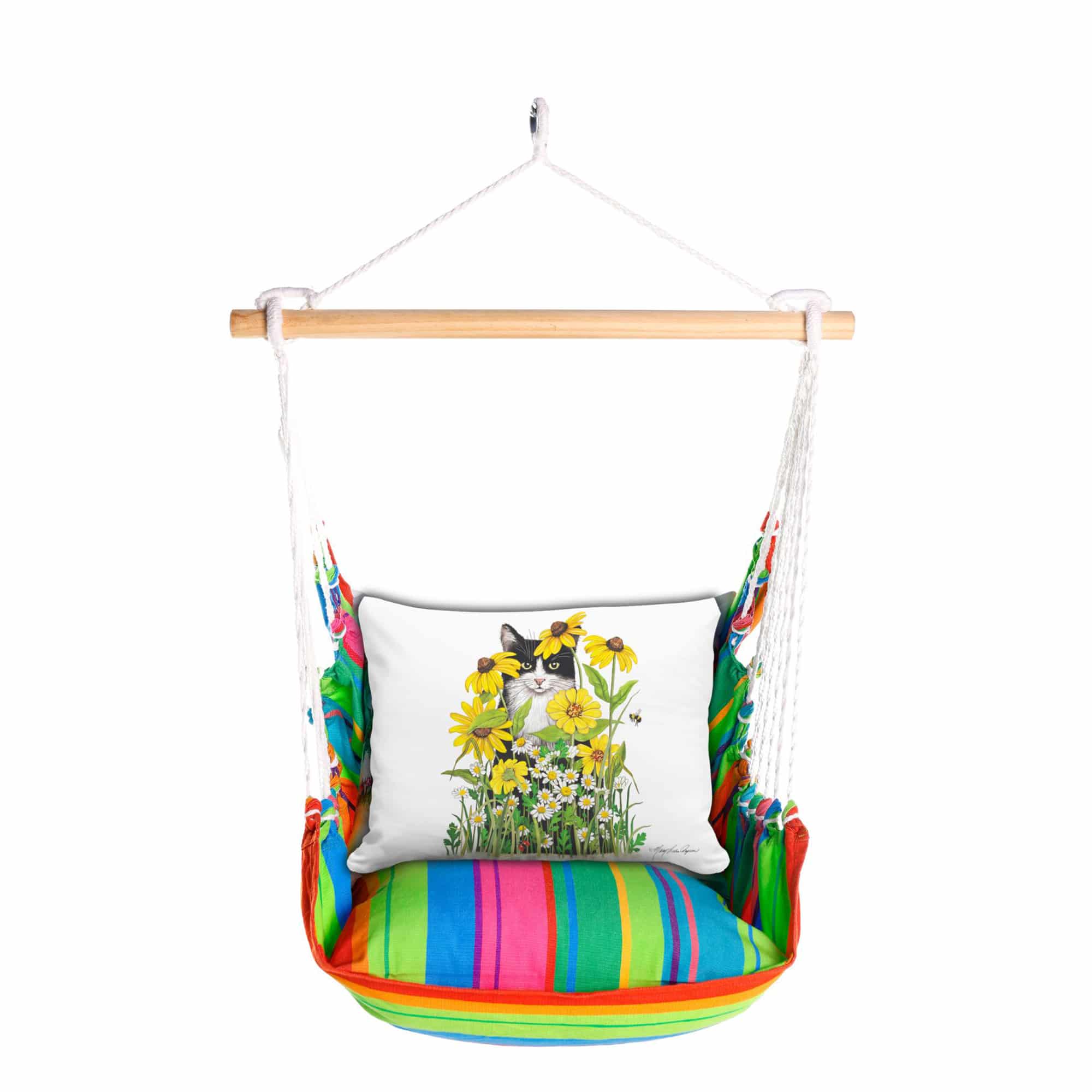 Swing Set 4 piece - Le Jardin Nouveau w/ Cat with Daisies <br>(Item # sws-ljn-mlt2502) - Image 3