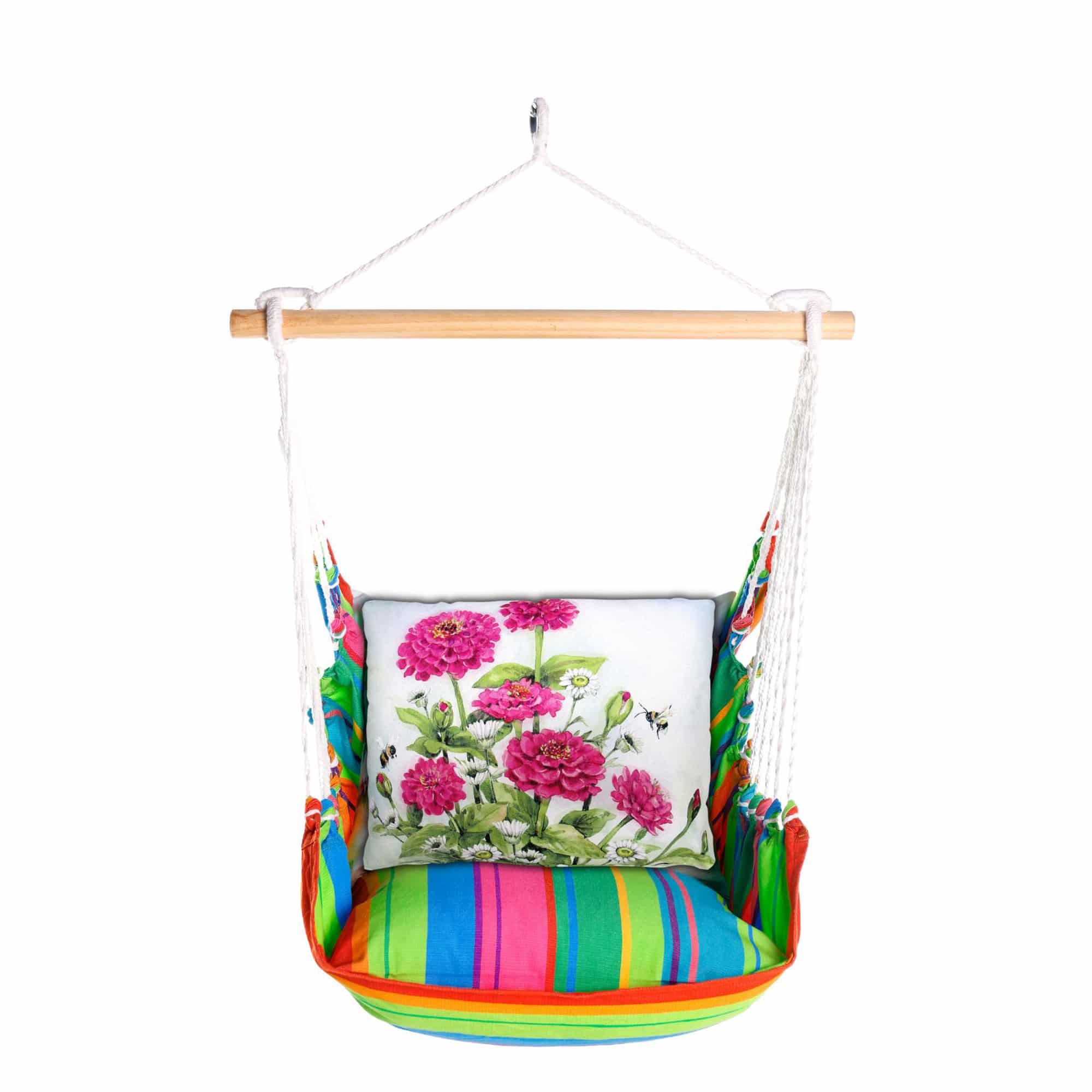 Swing Set 4 piece - Le Jardin Nouveau w/ Pink Zinnias <br>(Item # sws-ljn-sw408) - Image 3