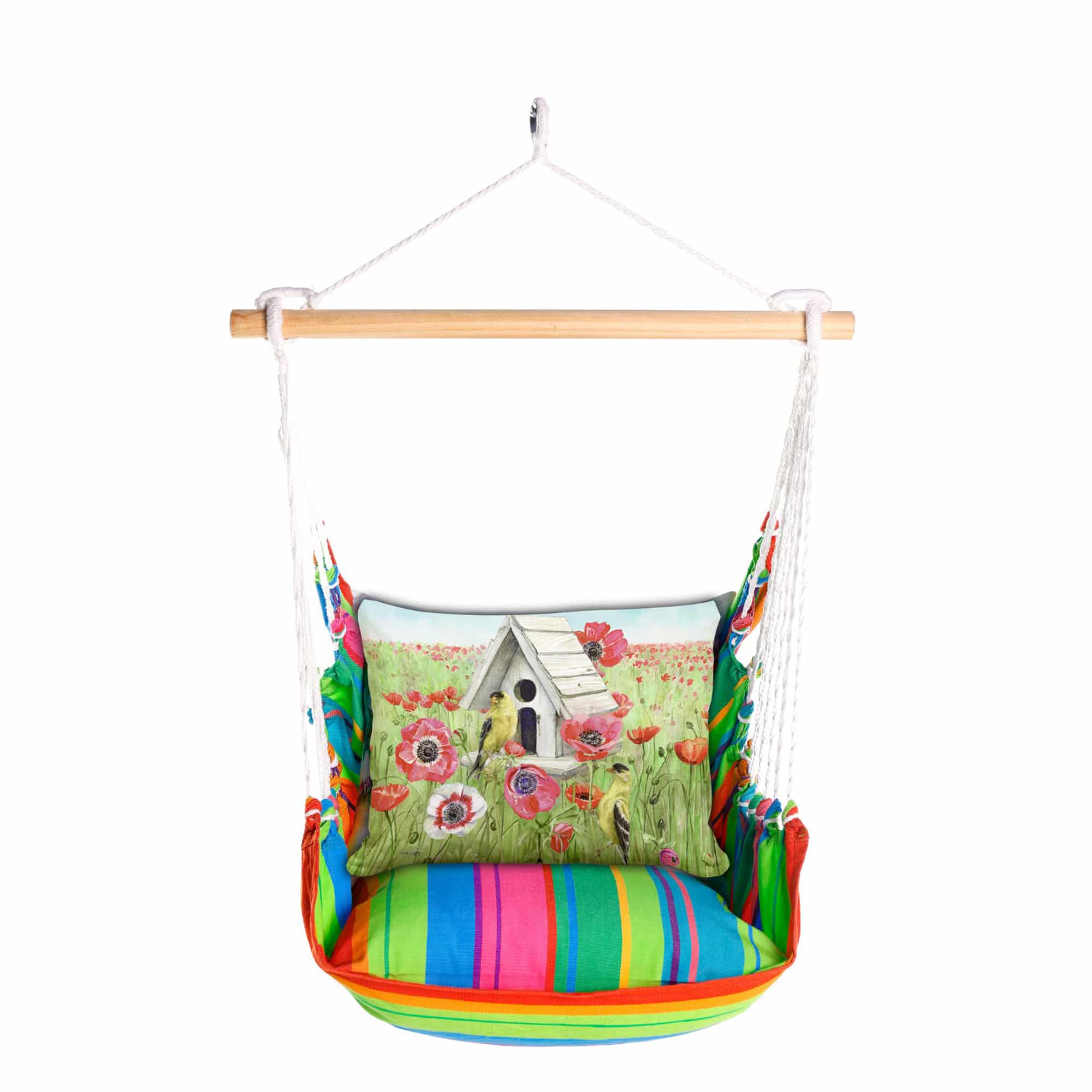 Swing Set 4 piece - Le Jardin Nouveau w/ Yellow Birds and Poppy Field <br>(Item # sws-ljn-tc2502) - Image 3