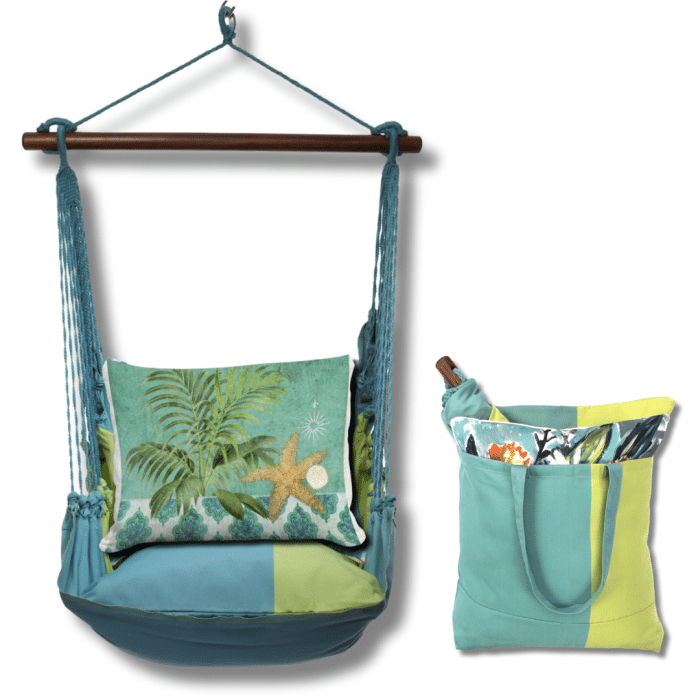 Swing Set 4 piece - Meadow Mist Stripe w/ Starfish and Palm <br>(Item # sws-mm-jm2504) - Image 2
