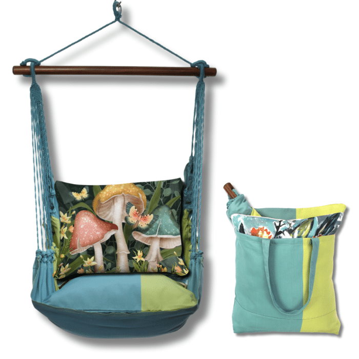 Swing Set 4 piece - Meadow Mist Stripe w/ Mushroom Trio <br>(Item # sws-mm-nt2503) - Image 2