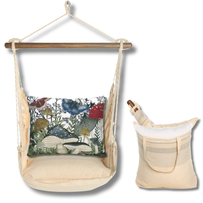 Swing Set 4 piece - Magnolia Stripe w/ Botanical Mushrooms 2 <br>(Item # sws-ms-nt463) - Image 2