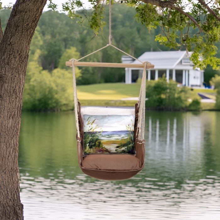 Swing Set 4 piece - Chocolate Solid w/ Beach Path <br>(Item # chsw405-sp)