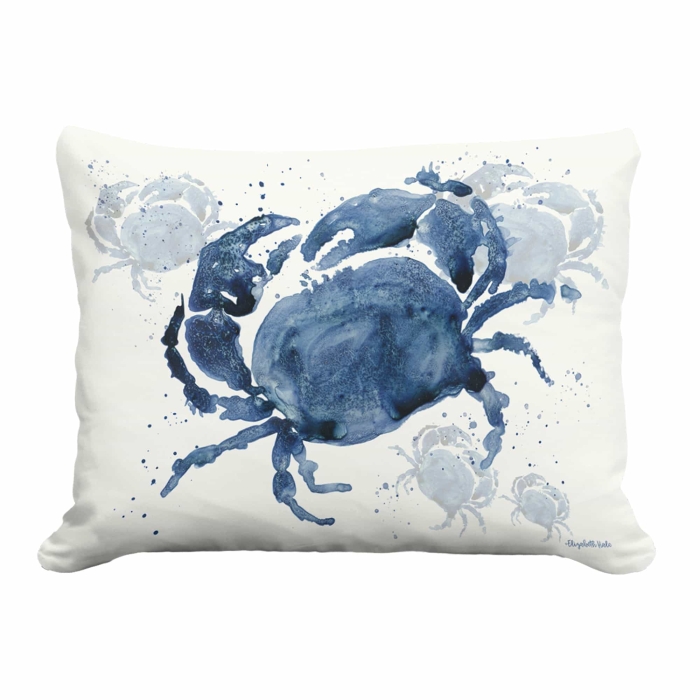 Outdoor Pillow Indigo Crab 19x24 <br>(Item # pph-eh2502) - Image 2